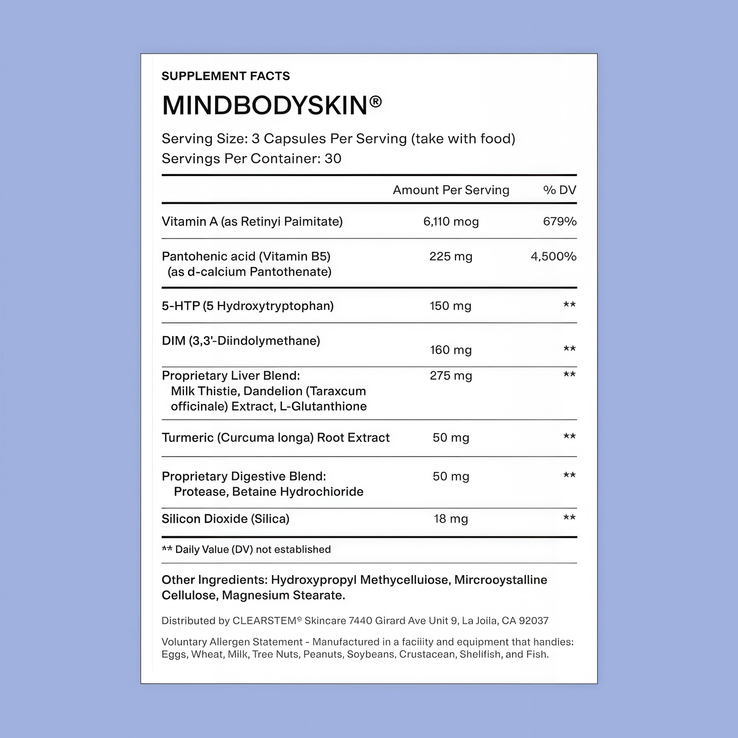 CLEARSTEM - MINDBODYSKIN Hormonal Acne Supplement