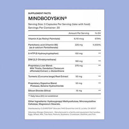 CLEARSTEM - MINDBODYSKIN Hormonal Acne Supplement